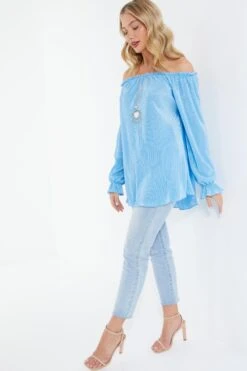 Blue Bardot Necklace Top -Princess Style Shop 00100038405 XS