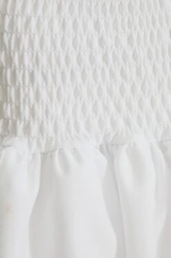 White Ruched Frill Mini Skirt -Princess Style Shop 00100038421 ZS