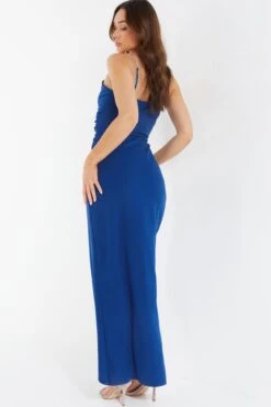 Royal Blue Diamante Wrap Maxi Dress -Princess Style Shop 00100038454 XB