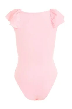 Light Pink Ribbed Frill Bodysuit -Princess Style Shop 00100038455 ZB