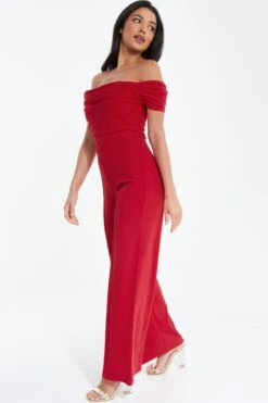 Red Bardot Palazzo Jumpsuit -Princess Style Shop 00100038469 XS