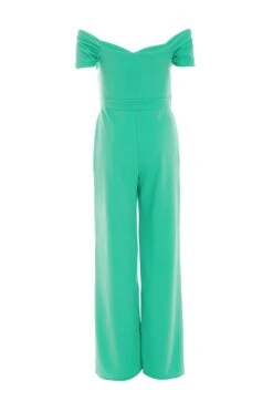 Green Bardot Palazzo Jumpsuit -Princess Style Shop 00100038470 ZB