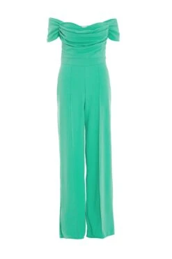 Green Bardot Palazzo Jumpsuit