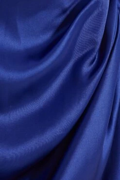 Navy Satin Ruched Bardot Midi Dress 13 Navy Satin Ruched Bardot Midi Dress -Princess Style Shop 00100038472 ZS