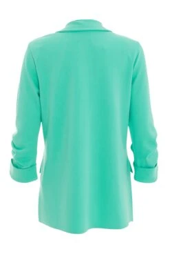 Mint Ruched Sleeve Blazer -Princess Style Shop 00100038475 ZB