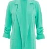 Mint Ruched Sleeve Blazer -Princess Style Shop 00100038475 ZM