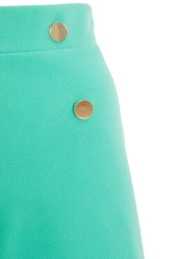 Mint Button Tailored Shorts -Princess Style Shop 00100038476 ZS