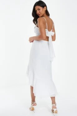 White Chiffon Dobby Midi Skirt -Princess Style Shop 00100038477 XB