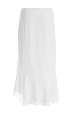White Chiffon Dobby Midi Skirt -Princess Style Shop 00100038477 ZB