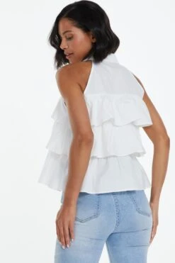 White Tiered Sleeveless Blouse -Princess Style Shop 00100038478 XB