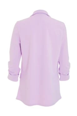 Lilac Ruched Sleeve Blazer -Princess Style Shop 00100038506 ZB