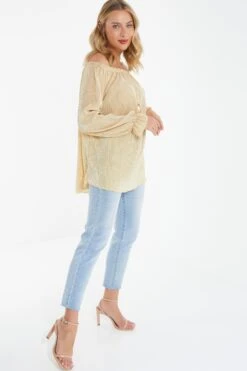 Beige Bardot Necklace Top -Princess Style Shop 00100038574 XS