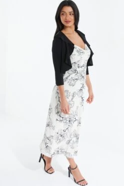 Black Frill Front Crop Jacket -Princess Style Shop 00100038596 XS