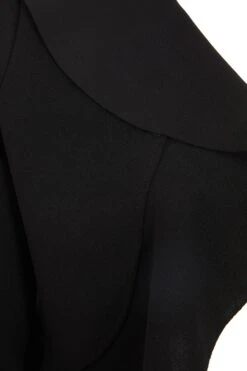 Black Frill Front Crop Jacket -Princess Style Shop 00100038596 ZS