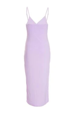 Lilac Wrap Ruched Midi Dress -Princess Style Shop 00100038664 ZB