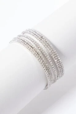 Silver Diamante Cuff Bracelet