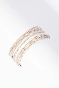 Rose Gold Diamante Cuff Bracelet