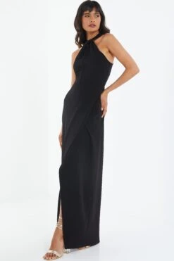 Black Cross Front Maxi Dress -Princess Style Shop 00100038769 XS