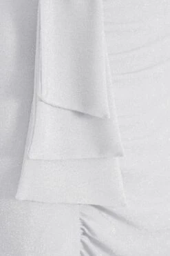 Silver Glitter Bardot Maxi Dress -Princess Style Shop 00100038842 ZS