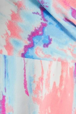 Blue Marble Print Peplum Top -Princess Style Shop 00100038849 ZS