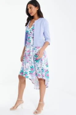 Blue Split Sleeve Crop Jacket -Princess Style Shop 00100038863 XS