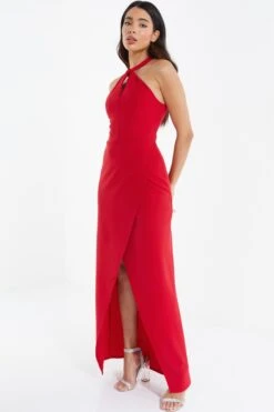 Red Cross Front Maxi Dress -Princess Style Shop 00100038872 XS