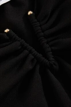 Black Ruched Mesh Midi Dress 13 Black Ruched Mesh Midi Dress -Princess Style Shop 00100038877 ZS