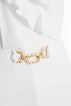 White Frill Wrap Palazzo Jumpsuit -Princess Style Shop 00100038882 ZS