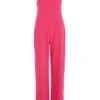Pink Bardot Palazzo Jumpsuit