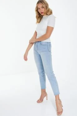 Cream Ruched High Neck Top -Princess Style Shop 00100038912 XS