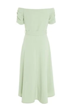 Green Bardot Dip Hem Midi Dress -Princess Style Shop 00100038996 ZB