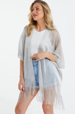 Silver Woven Kimono -Princess Style Shop 00100039009 XS