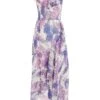 Purple Floral Print Frill Maxi Dress -Princess Style Shop 00100039043 ZM