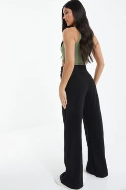 Black High Waisted Palazzo Trousers -Princess Style Shop 00100039071 XB