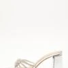 Silver Diamante Mule Block Heels -Princess Style Shop 00100039187 ZM