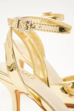 Gold Mirrored Court Heels -Princess Style Shop 00100039198 ZB