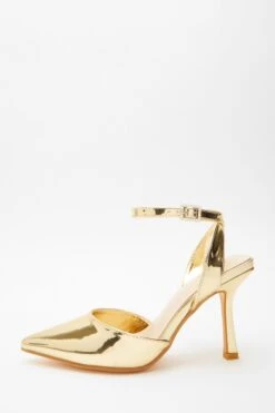 Gold Mirrored Court Heels