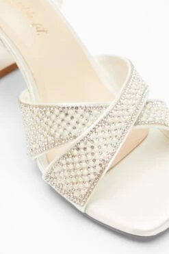 Bridal Wide Fit White Block Heels -Princess Style Shop 00100039213 ZB