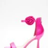 Pink Satin Corsage Heeled Sandals -Princess Style Shop 00100039217 ZM