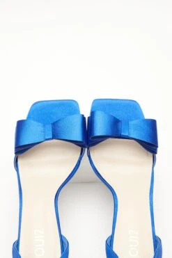 Royal Blue Satin Bow Heeled Sandals -Princess Style Shop 00100039221 ZB