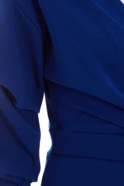 Royal Blue Wrap Tie Midi Dress -Princess Style Shop 00100039356 ZS