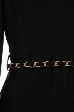 Black Long Sleeve Tiered Midi Dress -Princess Style Shop 00100039359 ZS