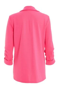 Pink Ruched Sleeve Blazer -Princess Style Shop 00100039403 ZB