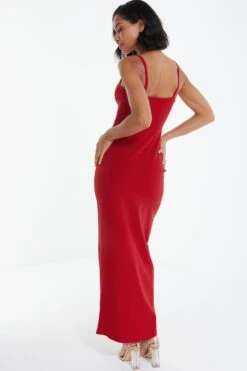 Red Buckle Strap Maxi Dress -Princess Style Shop 00100039464 XB