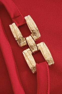 Red Buckle Strap Maxi Dress -Princess Style Shop 00100039464 ZS