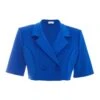 Blue Short Sleeve Cropped Blazer -Princess Style Shop 00100039482 ZM