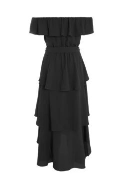 Black Bardot Dip Hem Midi Dress -Princess Style Shop 00100039505 ZB