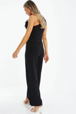 Black One Shoulder Frill Jumpsuit -Princess Style Shop 00100039586 XB