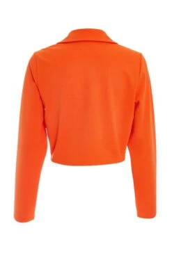 Orange Cropped Tailored Blazer -Princess Style Shop 00100039598 ZB