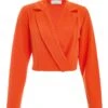 Orange Cropped Tailored Blazer -Princess Style Shop 00100039598 ZM